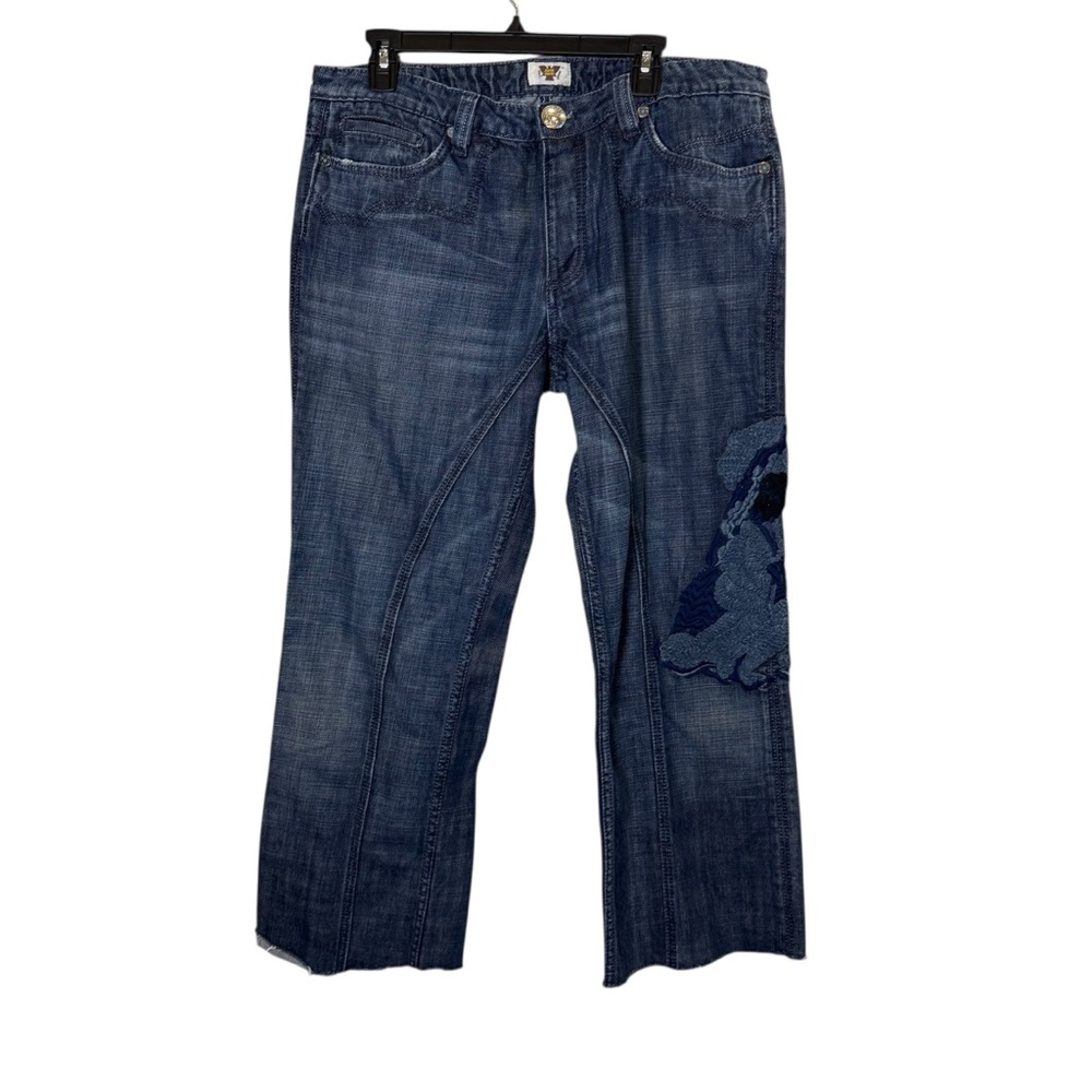 Antik Denim Men’s Y2K Blue Jeans with Geisha Embroidery Button Fly sz 36
